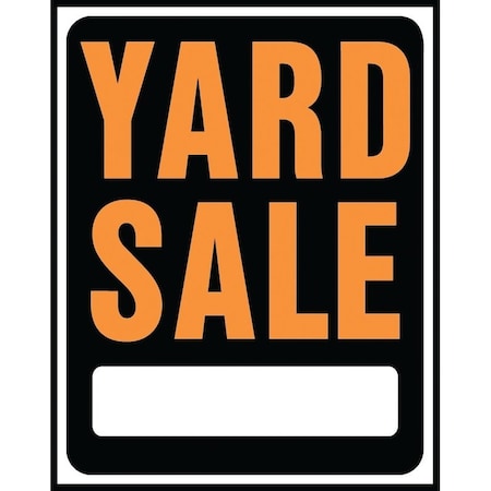 Hy-Ko Hy-Glo Series Jumbo Identification Sign, YARD SALE, Fluorescent Orange Legend, Plastic SP-111