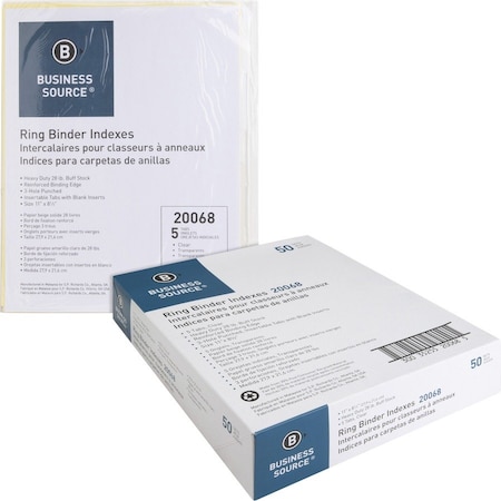 Business Source Index Tabs, Paper, Clear, PK50 BSN20068BX