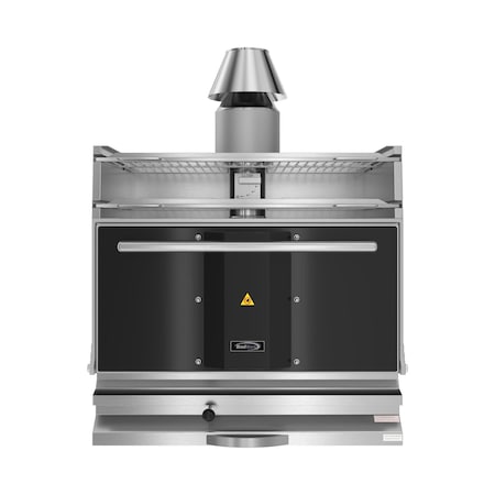Koolmore 35.04 inch Stainless Steel Professional Charcoal Oven With Warming Racks KM-CHO35-SS-TR