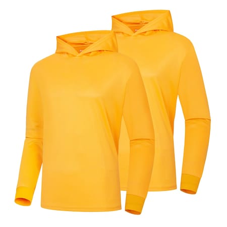 Protectx Sun Protection Hoodie, Polyester, Tumeric, 3XL, 2 PK HD-APL130-TUM-02-3XL