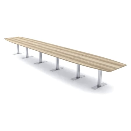 Skutchi Designs 22ft Conference Table With Power Unit | 22 Person Modular Boat Meeting Table | Harmony Series HAR-BOT-48X264-T-K525-NA