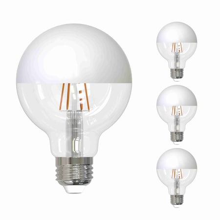 Bulbrite LED Filament, 6 Watt Dimmable G40 Light Bulb, Half White Finish, E26 Base, 2700K 500 Lumens, 2PK 862068