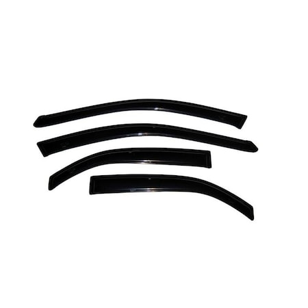Ventshade Rainguards, Aerodynamic Design, Tape-On, Smoke, Acrylic, Set Of 4 94236