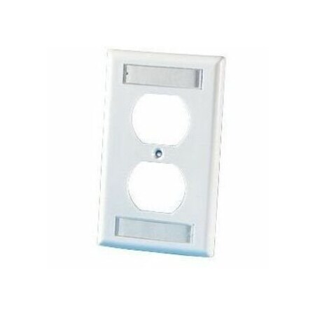 Ortronics 2-PORT FLUSH MOUNT UNLOADED, SINGLE GANG TRACJACK 106-STYLE, FOG WHITE 40300255