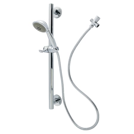 Kingston Brass Shower System with Slide/Grab Bar and Hand Shower, Chrome KAK2521D