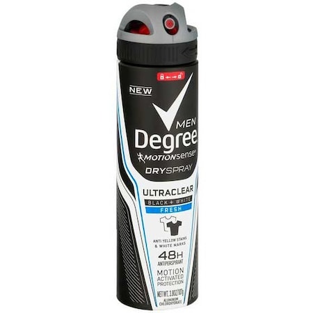 Degree Men Black Plus White Fresh Antiperspirant and Deodorant, 3.8 Ounce Aerosol Spray, 12PK 67027