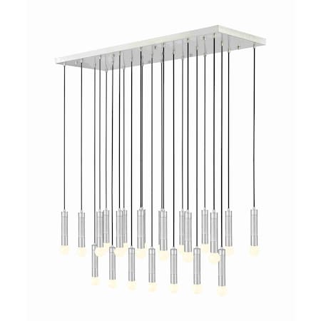 Z-Lite Stari 23-Light Linear Chandelier, 18 in W, Brushed Nickel 1956P-23L-BN
