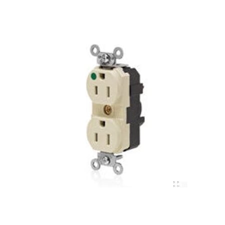 Leviton Straight Blade Receptacle, 5-15R, 15 A, 125V AC, Self-Grounded MT820-ILI