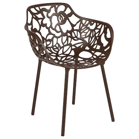 Leisuremod Modern Devon Aluminum Armchair, Brown DCA23BR