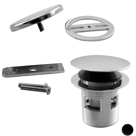 Westbrass Integrated Round Tip Toe Bath Drain Kit - Powder Coat Flat Black D98RK-62