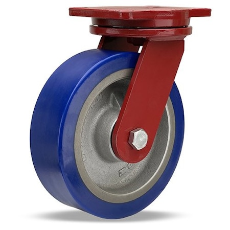 Hamilton Extra Heavy Duty Swivel Caster, 10" x 3" Ergo-Glide XT 1" Thick Polyurethane on Cast Iron Wheel S-EHD-13EGB