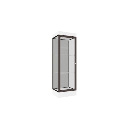 Ghent Lighted Floor Display Case 24x76x20, 6" Base, Bronze 91LFHB-BZ-WHT