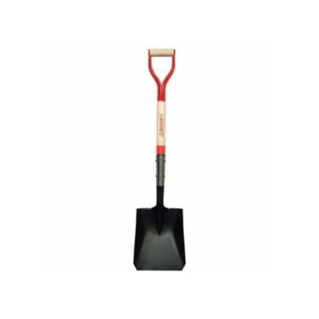 Razor-Back Square Point Transfer Shovel, 9.5 in W x 12 in L, Open-Back/Rolled-Step, 30 in Hardwood Steel 760-42101