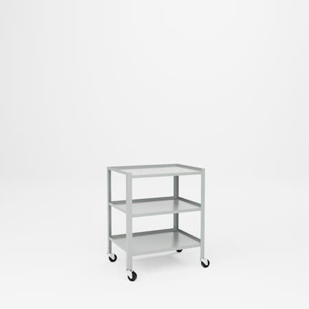 Pucel Three Shelf Utility Table, 20 in W x 28 in D x 31 in H, Gray TU-2028-3-C3