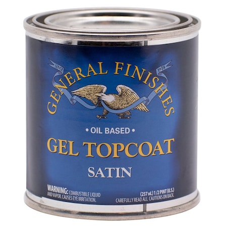 Gel Topcoat 1/2 Pt General Finishes Clear Oil-Based Topcoat, Satin SH