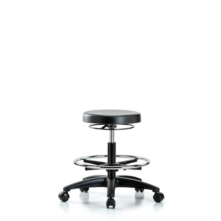 Blue Ridge Ergonomics Bench Stool, Med, Poly, CF, Casters BR-PMBSO-RG-CF-RC
