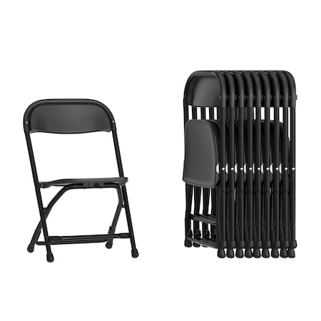 Flash Furniture Kids Black Plastic Folding Chair, PK10 10-Y-KID-BK-GG