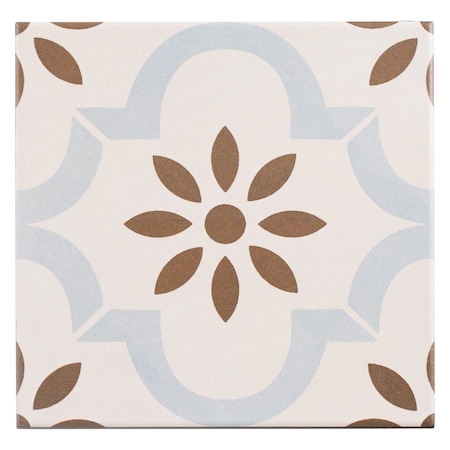Andova Tiles Istanelle Theosis Blue 8-in. Encaustic Patterned Matte Porcelain Wall & Floor Tile, 19PK ANDIST1121