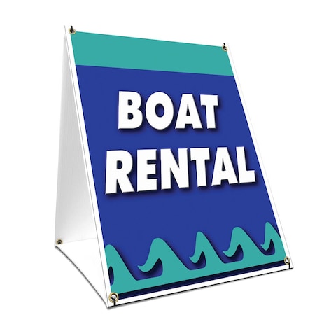 Signmission Boat Rental, 36 Inch x 24 Inch A-frame Yard Sign, Plastic Sign SBC-2436-Boat Rental