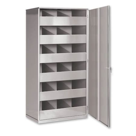 Pucel Storage Bin Cabinet, 36 in W x 74 in H x 24 in D, With Door, Putty SBT-3672-D
