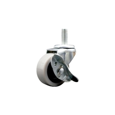 Service Caster 2 Inch Thermoplastic Rubber Wheel 1/2 Inch Threaded Stem Caster with Brake SCC SCC-TS05S210-TPRS-SLB-121315