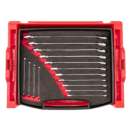 Tekton Combination Wrench Set, Steel, 15 Tools OLB94201