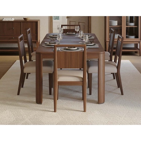 Martin Furniture Mid-Century Modern Wood Kitchen Dining Table with Six Chairs, Brown IMCU7240KIT7