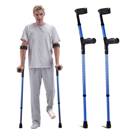 Vevor Forearm Crutches Aluminum Walking Crutches with Adjustable Height & Cuffs, 2PK FBL580319