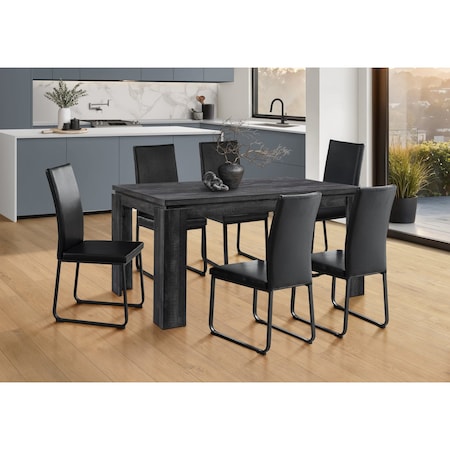 Monarch Specialties Dining Table, 60" Rectangular, Kitchen, Dining Room, Laminate, Black, Contemporary, Modern I 1089