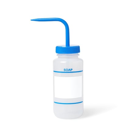 United Scientific UniSafe Hand Soap Vented Wash Bottle, 500 mL, Pack of 6, LDPE, 6PK UN370063