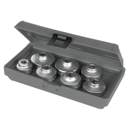 Performance Tool Oil Cartridge Socket Set, 3/8 in. Drive, Low Profile, Cr-V, Storage Case W54085