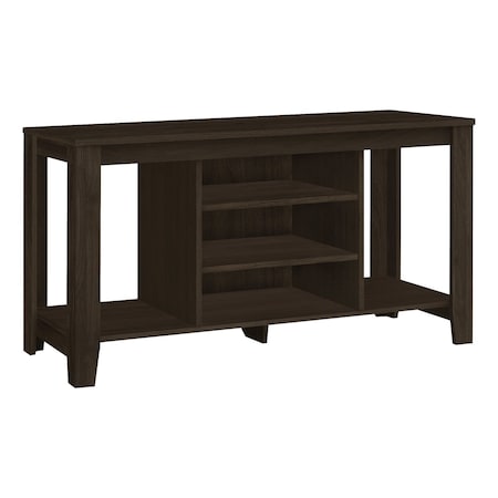 Homeroots 48in Dark Brown Open shelving TV Stand 333254