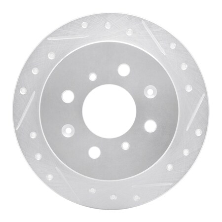 Dynamic Friction Co DFC Brake Rotor - Drilled and Slotted - Silver 631-59014R