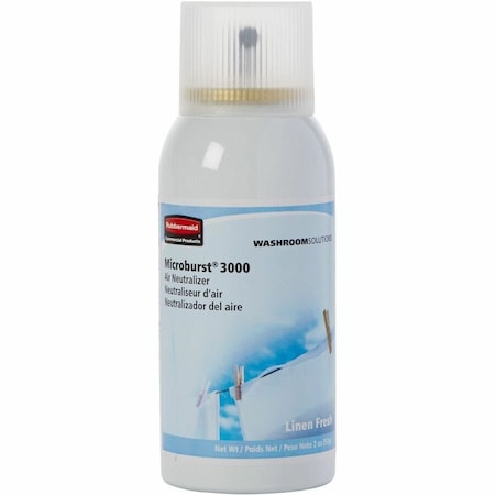 Rubbermaid Commercial Microburst 3000 Refill, Linen Fresh, 2 oz Aerosol, PK12 FG4012551