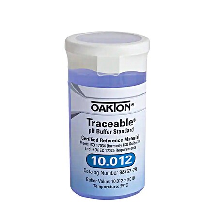 Cole Parmer Traceable pH Buffer Standards, 10.012 pH Value, 6 Single Use 100ml Containers, 6PK 844289