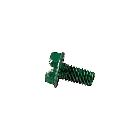 Newport Fasteners #8-32 x 5/16 in, Zinc Green Steel Flange Hex Head Slotted Drive, 2000 PK 605576-2000