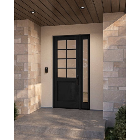 Doornmore G5008, 51.5" x 98" ( 36" Door + 12" Side) Left Hand, Mahogany SDL 8 Lite, 1/2 Lite Exterior Door G5008-SW-3696-G101-SL_1-1_LI