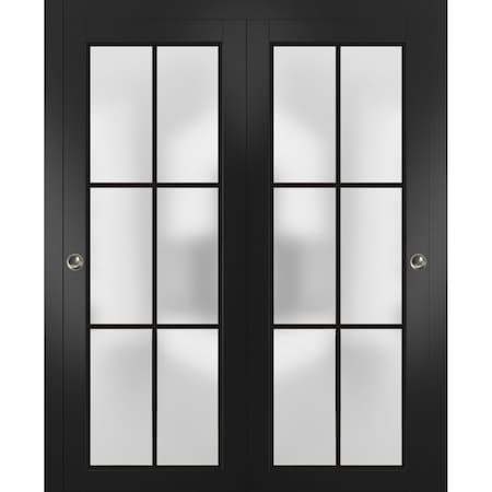 Sartodoors Sliding Closet Bypass Doors with Hardware Planum 2122 Black 36x84 (2* 18x84) Solid Core PLANUM2122DBD-BLK-36 x 84 (2* 18x84)