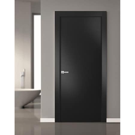 Sartodoors Slab Barn Door Panel, Planum 0010 Black Matte, Sturdy Finished Modern Doors, Pocket Closet Sliding PLANUM0010S-BLK-2484