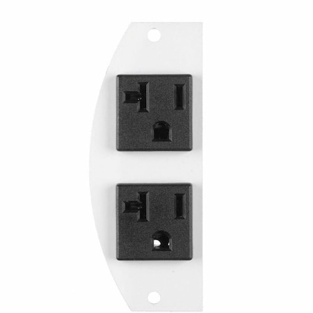 Hubbell Wiring Device-Kellems Recessed 8" Series, Sub Plate, Perimeter, (2) 20A Pre-Wired Receptacles, 1 Circuit, 18" Leads S1R8PSPZ
