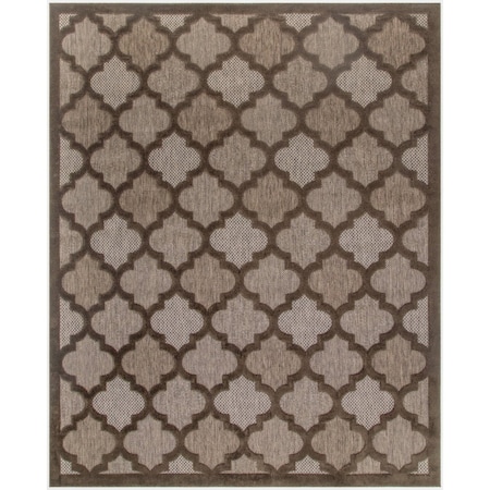 Homeroots 9' X 12' Dark Brown And Light Brown Trellis Indoor Outdoor Area Rug 551365