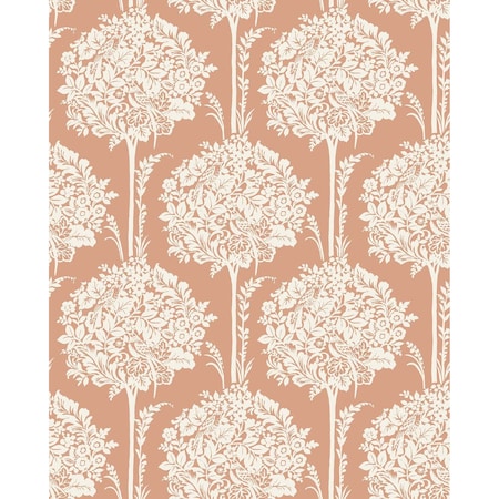 A-Street Prints Zaria Apricot Topiary Wallpaper 4074-26624