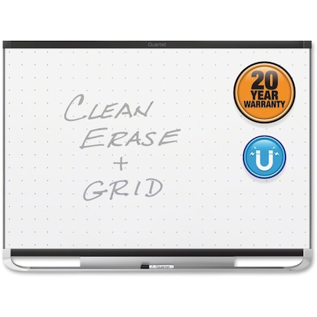 Quartet Grid Board, Steel, 48 in, 72 in, Aluminum/Plastic Frame, White, Gloss TEM547B