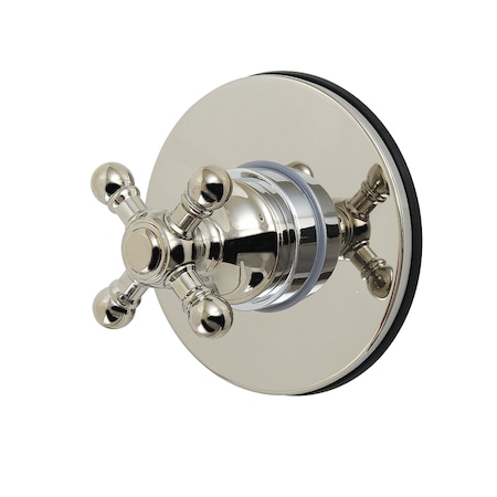 Kingston Brass Single-Handle Six-Way Diverter Valve with Round Trim Kit, Polished Nickel KS4036BX
