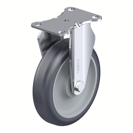 Zoro Select Plate Caster, Rigid, Polyurethane, 6 3/16"H P12R-UP050B-12