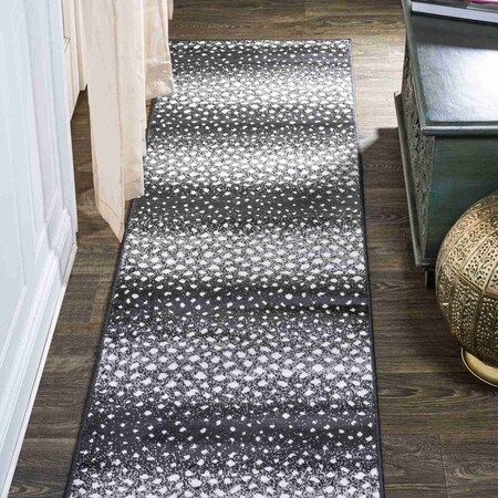 Jonathan Y Antelope Modern Animal Black/Cream 2 ft. x 8 ft. Runner Rug SAF100A-28