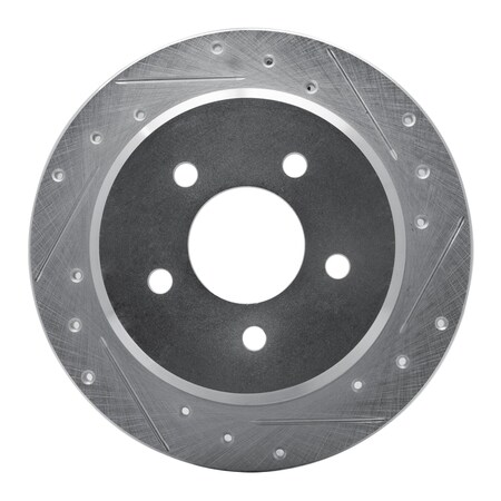 Dynamic Friction Co DFC Brake Rotor - Drilled and Slotted - Silver 631-56015R