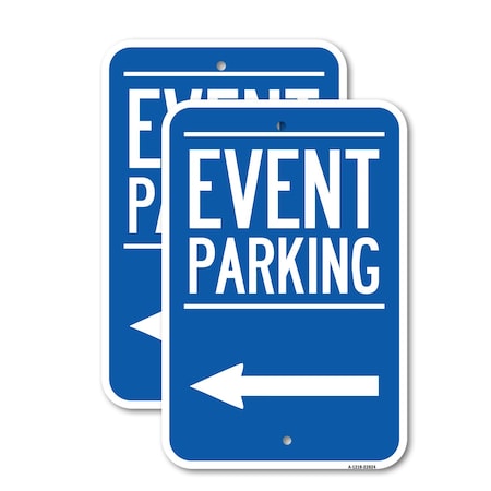 Signmission Thanks for Coming Turn Right for Exit Event Parking wit, 12'' X 18'', Heavy Gauge Aluminum, 2PK A-1218-2PACK-22824