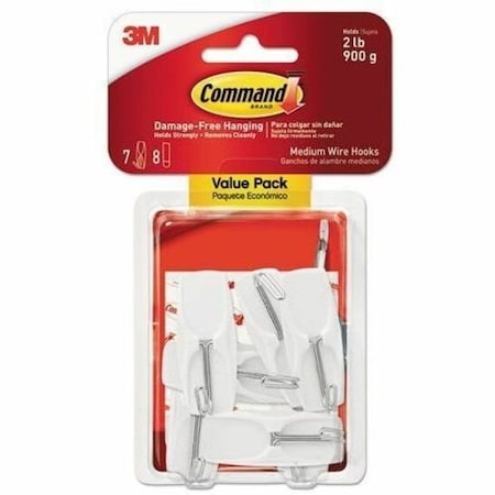 Command 3M Command Medium Plastic Wire Hooks 2-1/6 in. L 7 pk 17065-7ES
