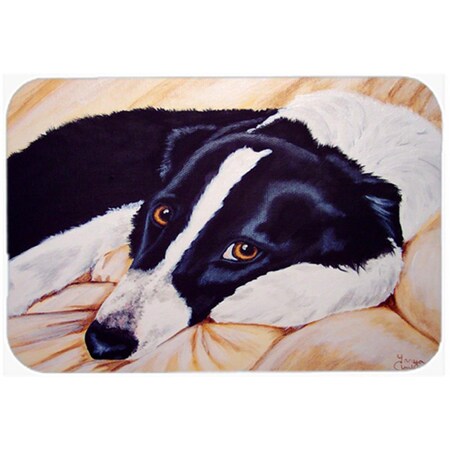 Carolines Treasures Naptime Border Collie Glass Large Cutting Board AMB1080LCB